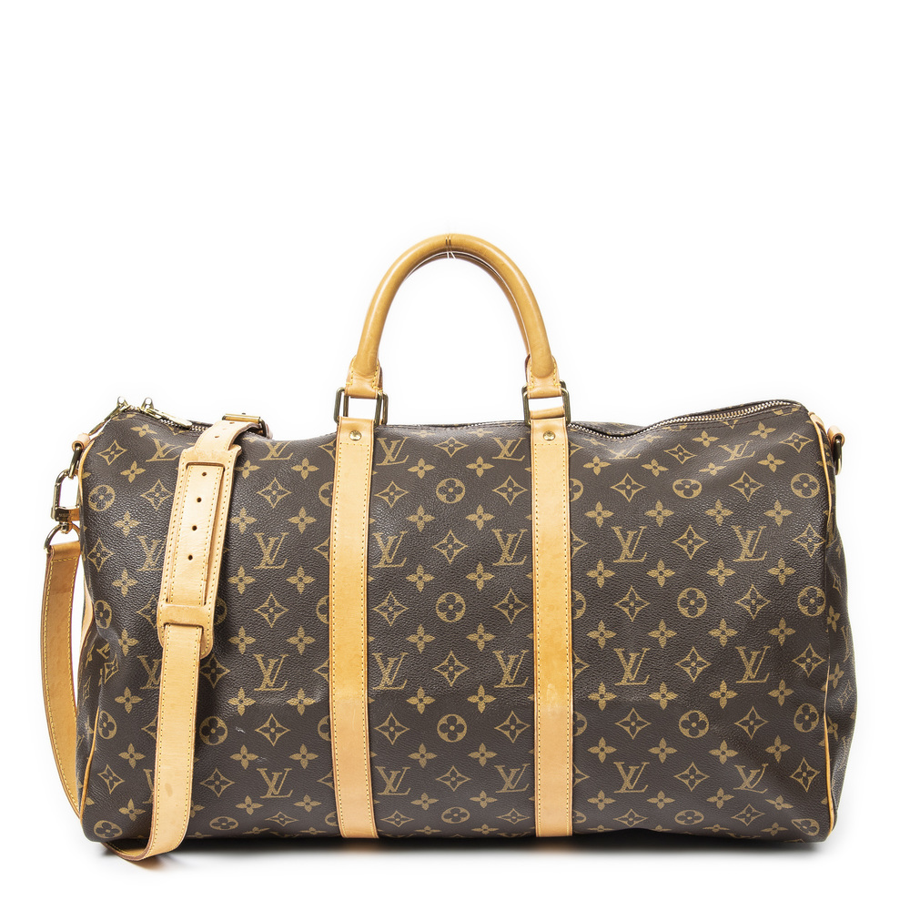 Louis Vuitton Brown and Tan Travel Bag